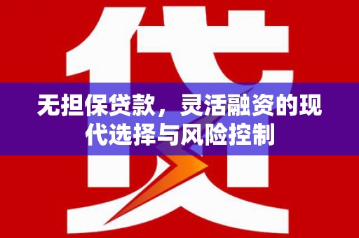 常平无担保贷款，灵活融资的现代选择与风险控制