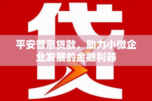 常平平安普惠贷款，助力小微企业发展的金融利器