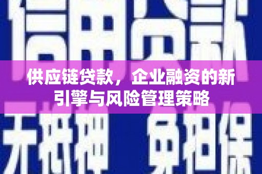 常平供应链贷款，企业融资的新引擎与风险管理策略