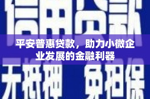 常平平安普惠贷款，助力小微企业发展的金融利器